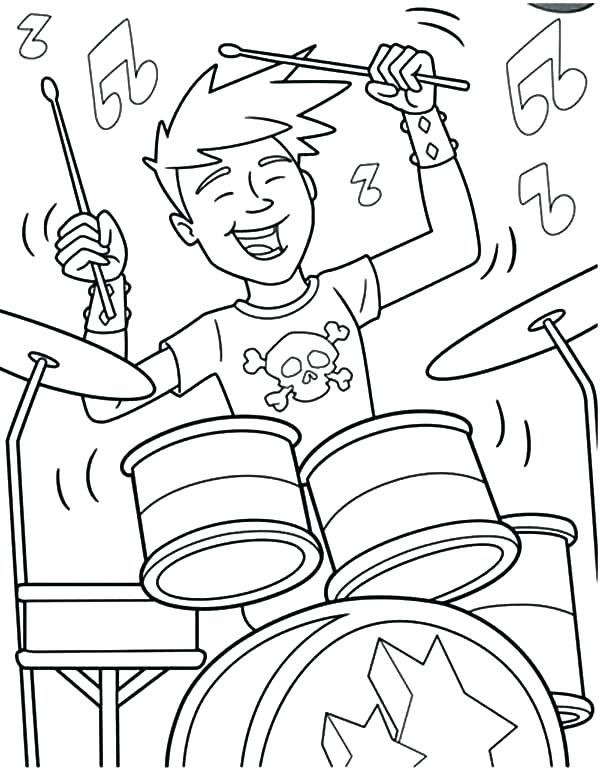 600x772 Rock Coloring Pages Rock N Roll Coloring Pages Snare Drum Coloring