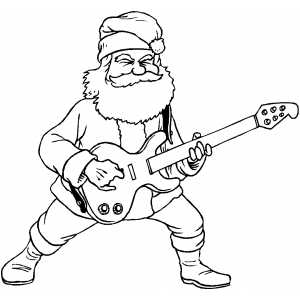 300x300 Santa Rock And Roll Coloring Page