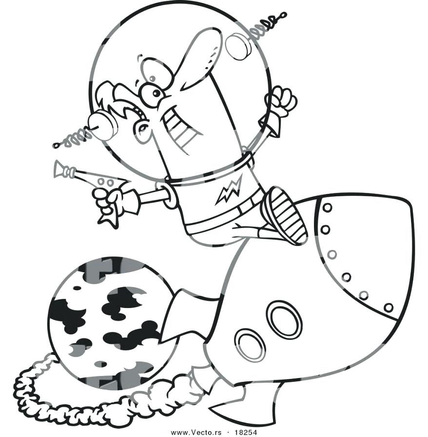 878x895 Rocket Power Coloring Pages Coloring Vector Of A Cartoon Space Man