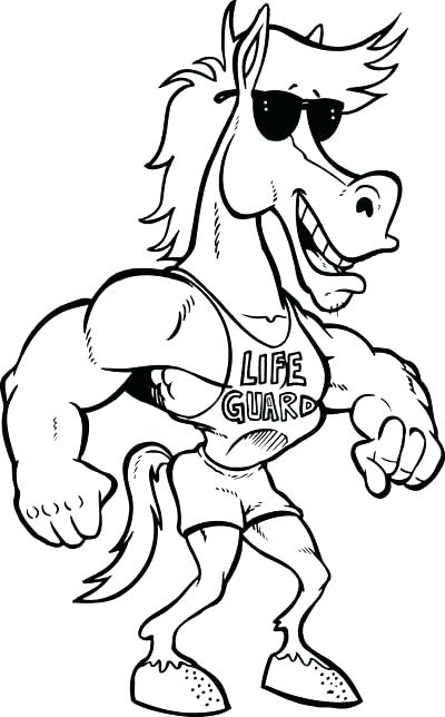 400x644 Free Rocking Horse Coloring Pages Mustang Race Printable Fuhrer
