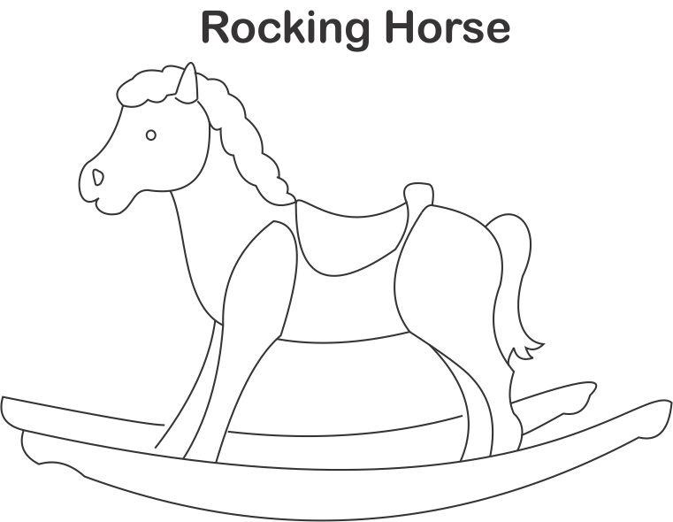 761x590 Rocking Horse Coloring Page For Kids