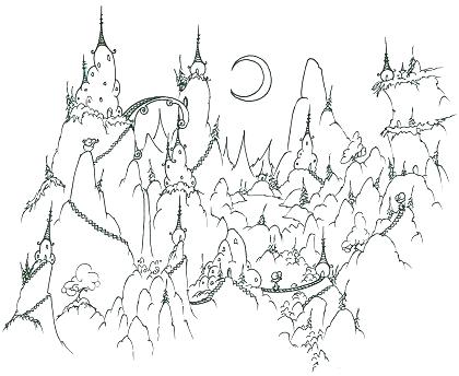 420x344 Mountains Coloring Page Coloring Page A Monkey Village