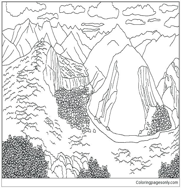 613x639 Coloring Mountains Coloring Pages Mountains Mountains Coloring