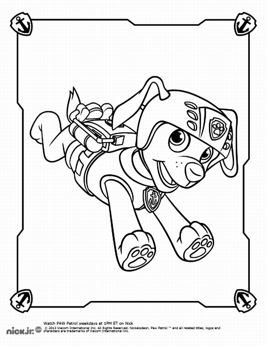 927x1200 Paw Patrol Coloring Pages To Print Zuma Paw Patrol