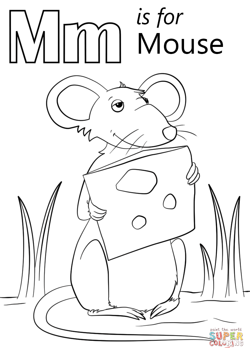 849x1200 Advice Mouse Coloring Page M Is For Free Print