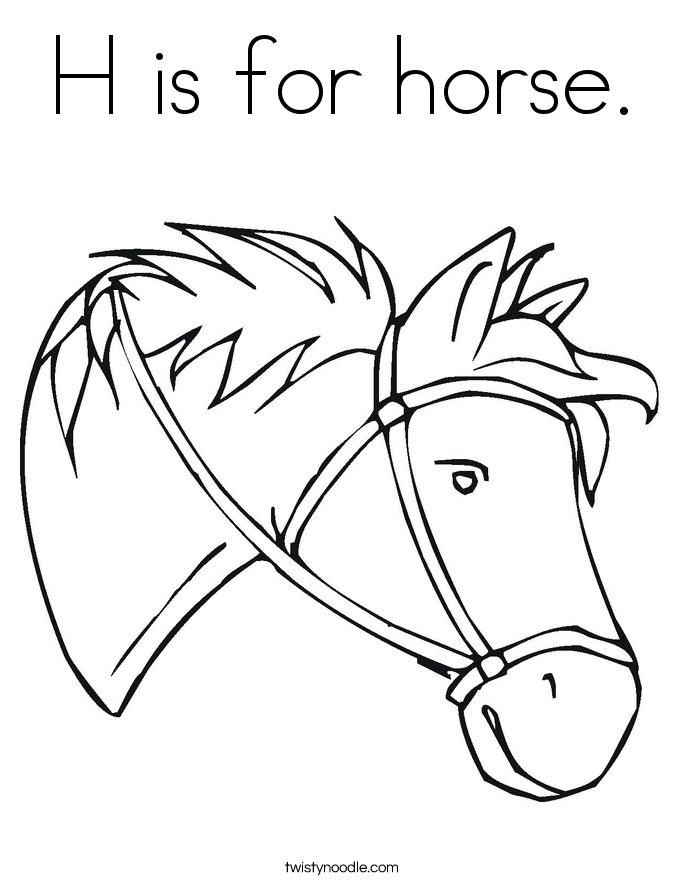 685x886 H Is For Horse Coloring Page