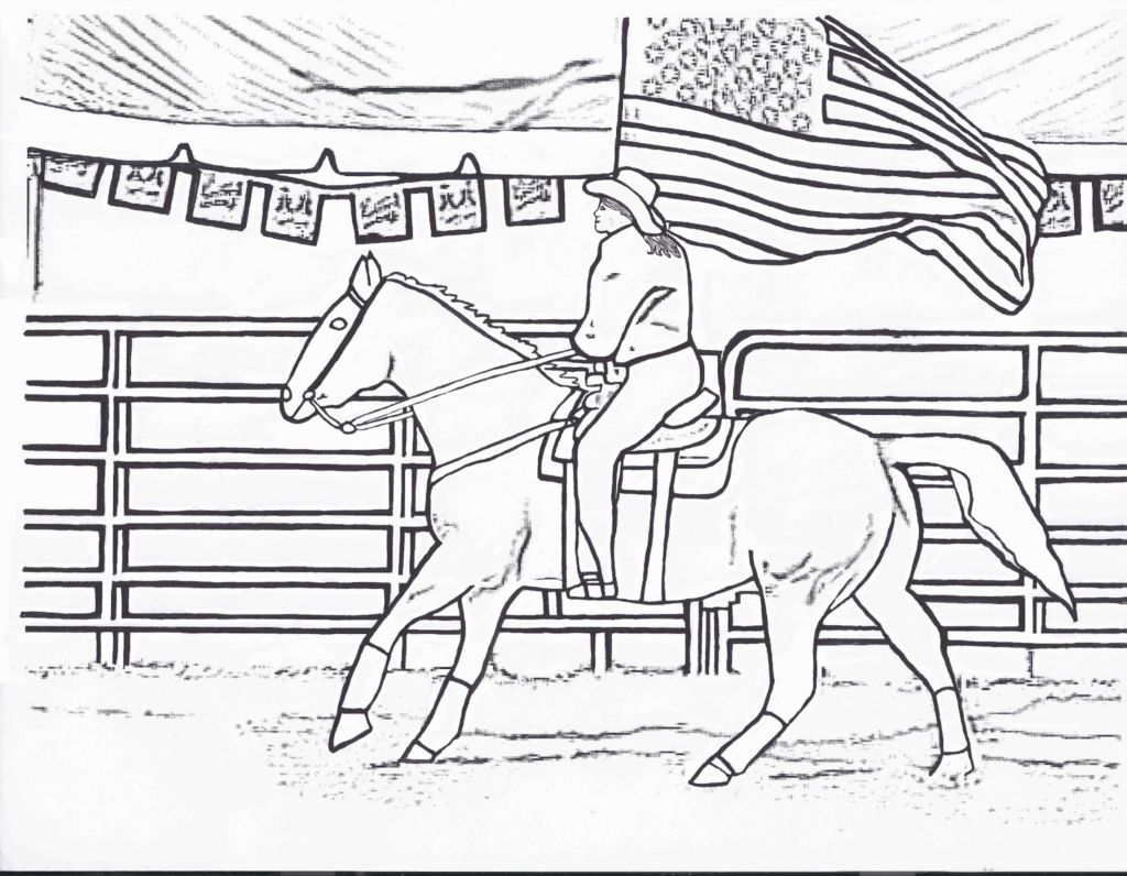 1024x796 Rodeo Coloring Pages Rodeo Coloring Pages Flag Girl Color Page