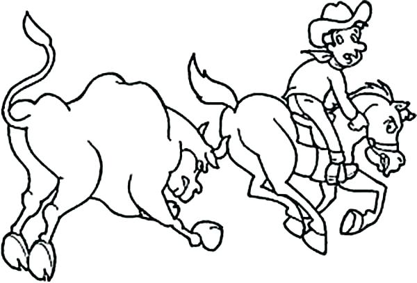600x407 Bull Coloring Page Rodeo Coloring Pages Together With Cowboy