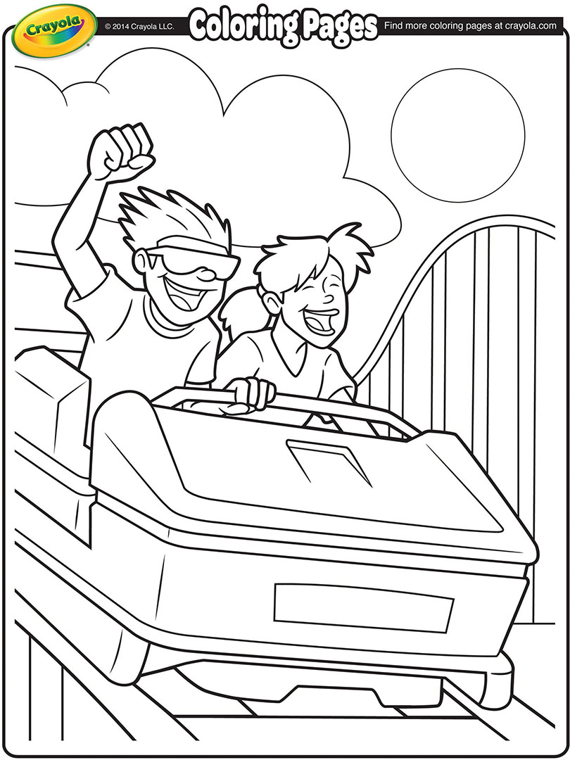810x1080 Roller Coaster Ride Coloring Page