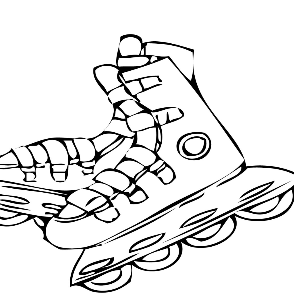 1024x1024 Rollerblades Coloring Page Handipoints Regarding The Most Best
