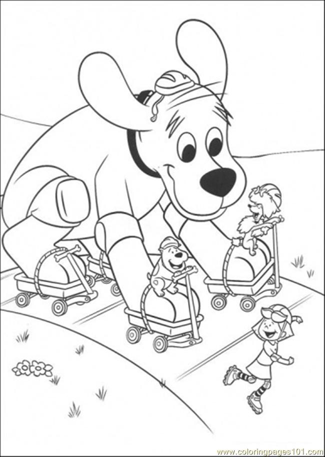 650x912 Clifford And Its Roller Blade Coloring Page