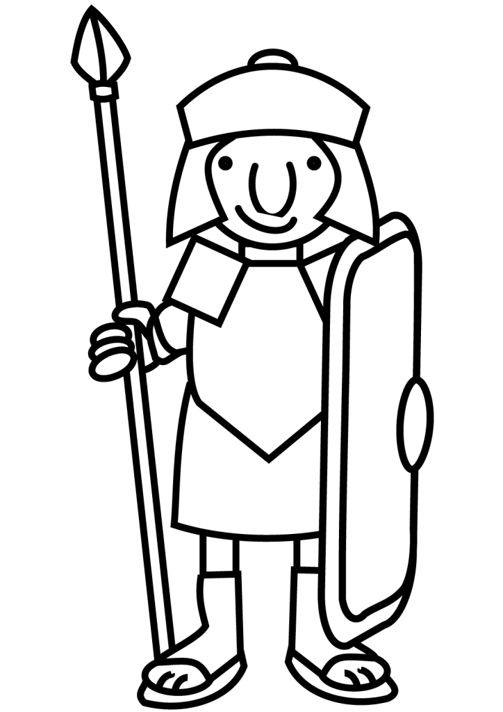 724x1024 Cartoon Roman Soldier Picture Coloring Pages