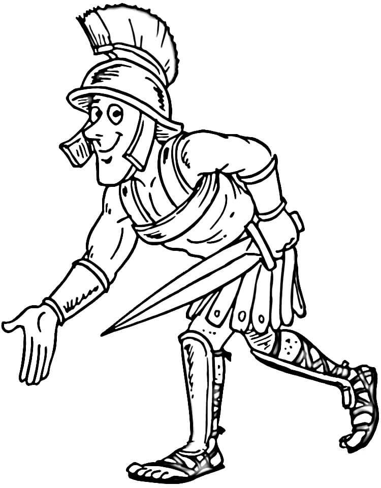 750x961 Gladiator Ancient Rome Coloring Page