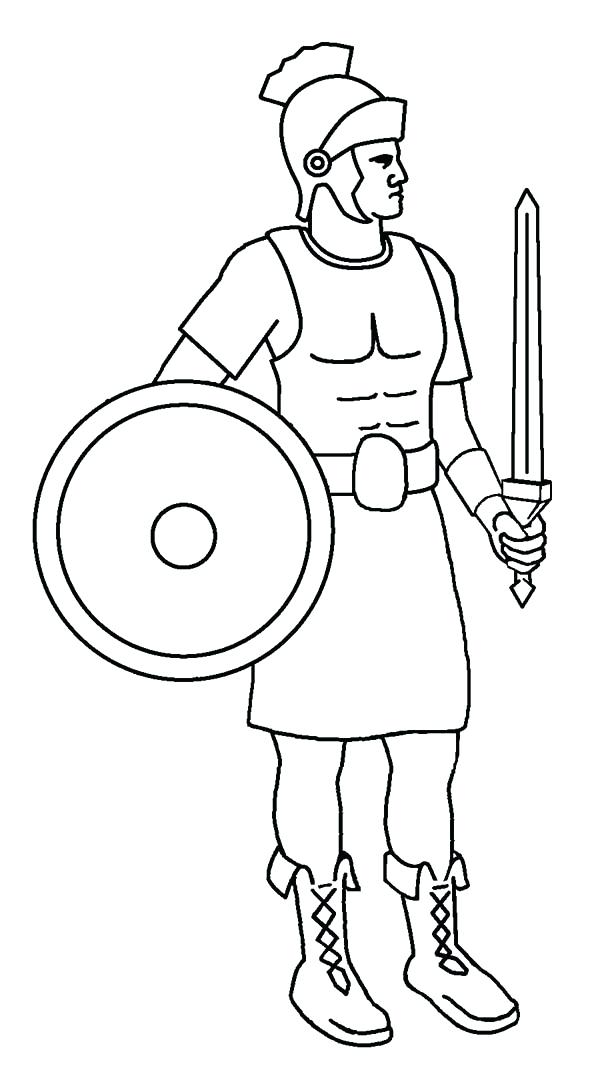 600x1084 Roman Soldier Coloring Page