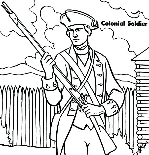 600x622 Soldiers Coloring Pages Military Colonial Soldier Coloring Pages