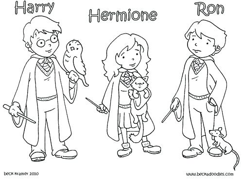500x375 Harry Ron And Hermione Coloring Pages