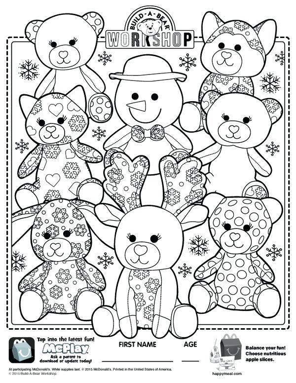 600x776 Mcdonalds Coloring Pages Free Build A Bear Printable Coloring Page