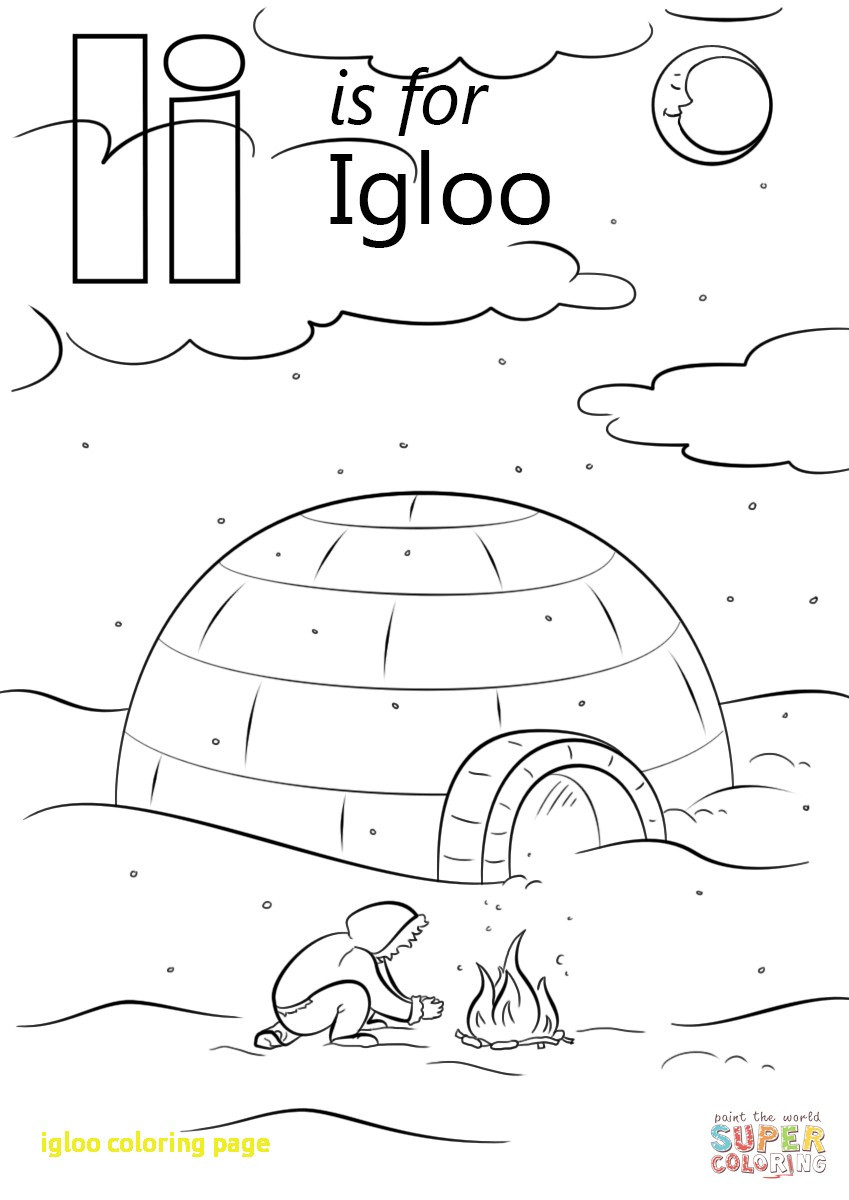 849x1200 Igloo Coloring Page