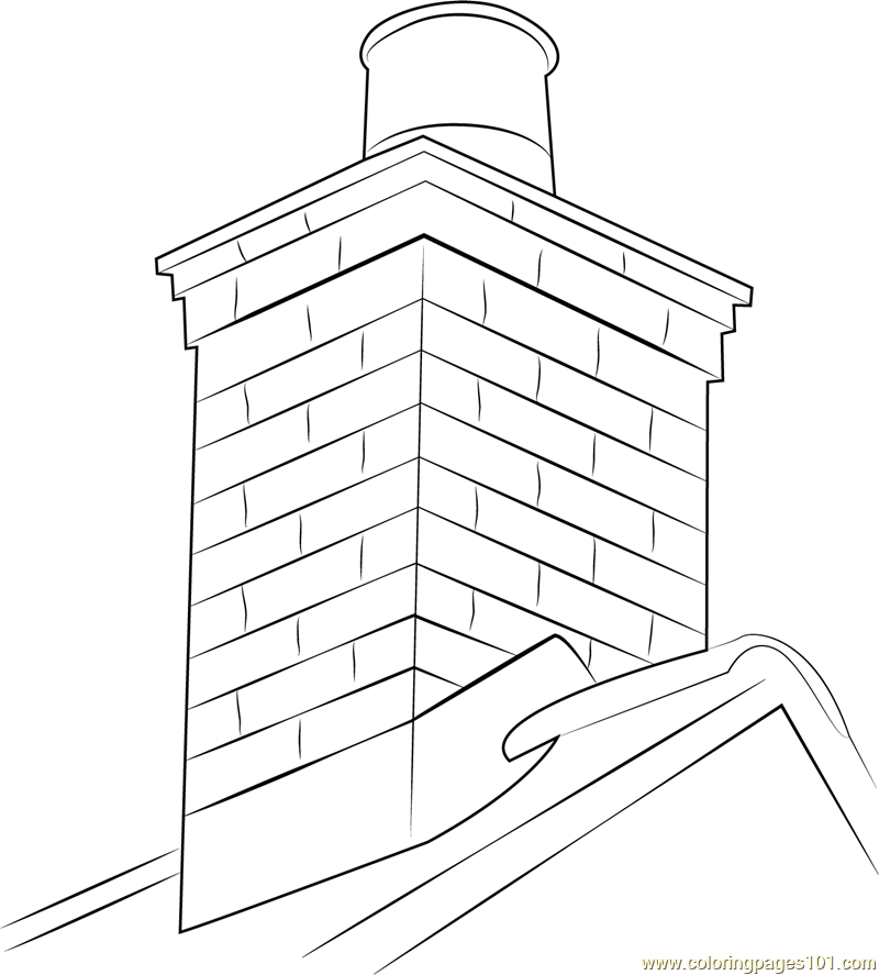800x887 Masonry Chimney Coloring Page