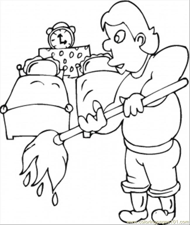 650x768 Husband Cleans The Kids Room Coloring Page