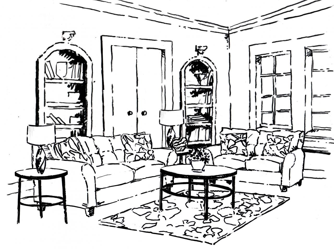 1280x954 Coloring Pages Rooms House