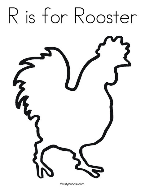 468x605 R Is For Rooster Coloring Page