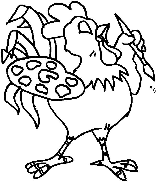 652x757 Rooster Coloring Page