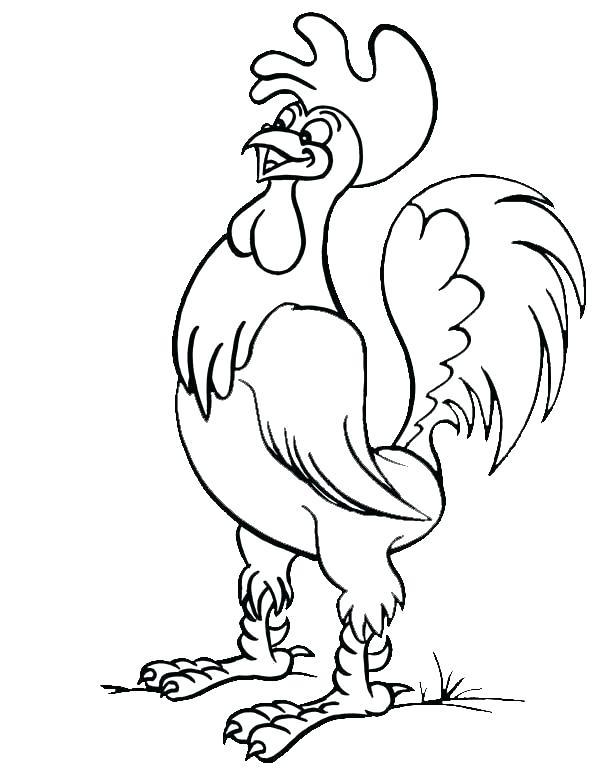 600x776 Rooster Coloring Page