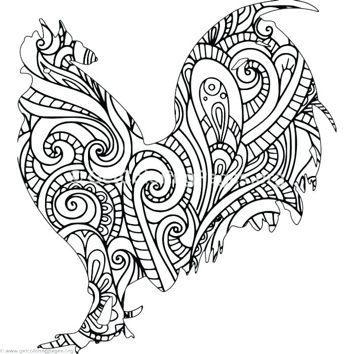 700x700 Rooster Coloring Page