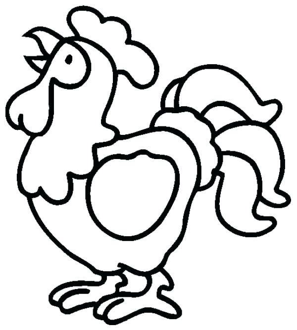 600x668 Free Printable Rooster Coloring Pages Page Brilliant Cartoon