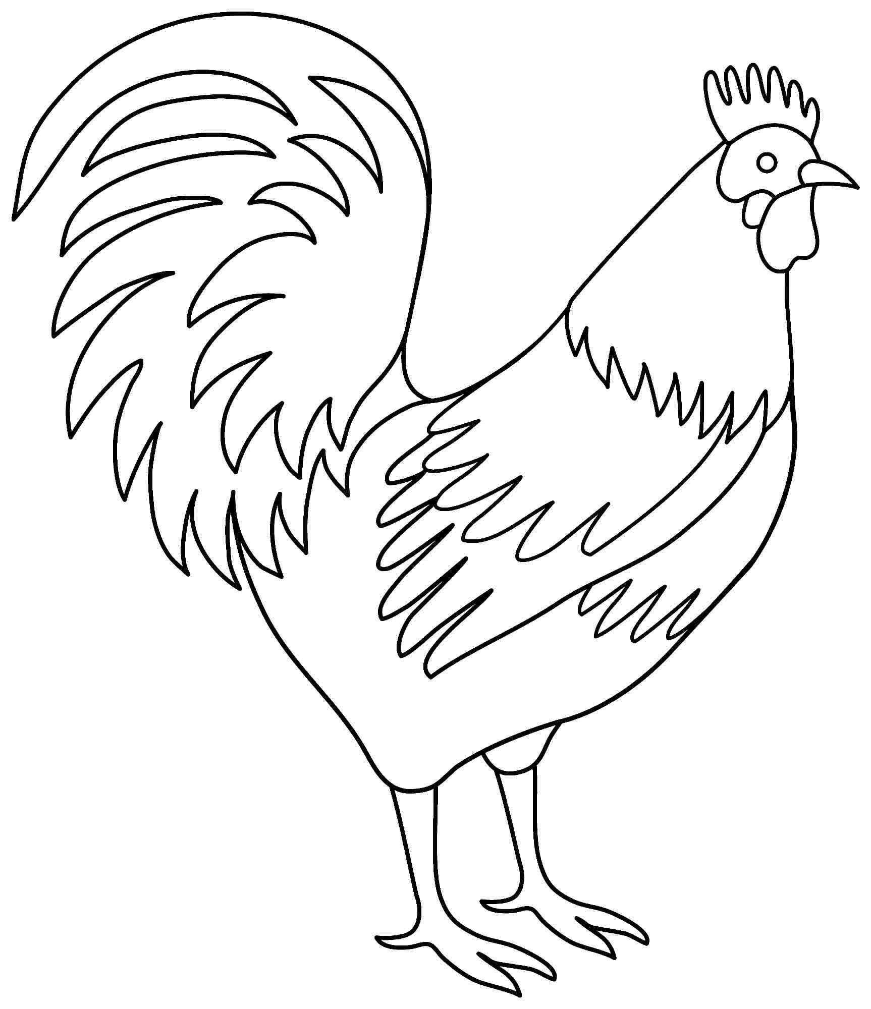 1726x2000 Rooster Coloring Page With Farm Animal Pages Kids Colouring