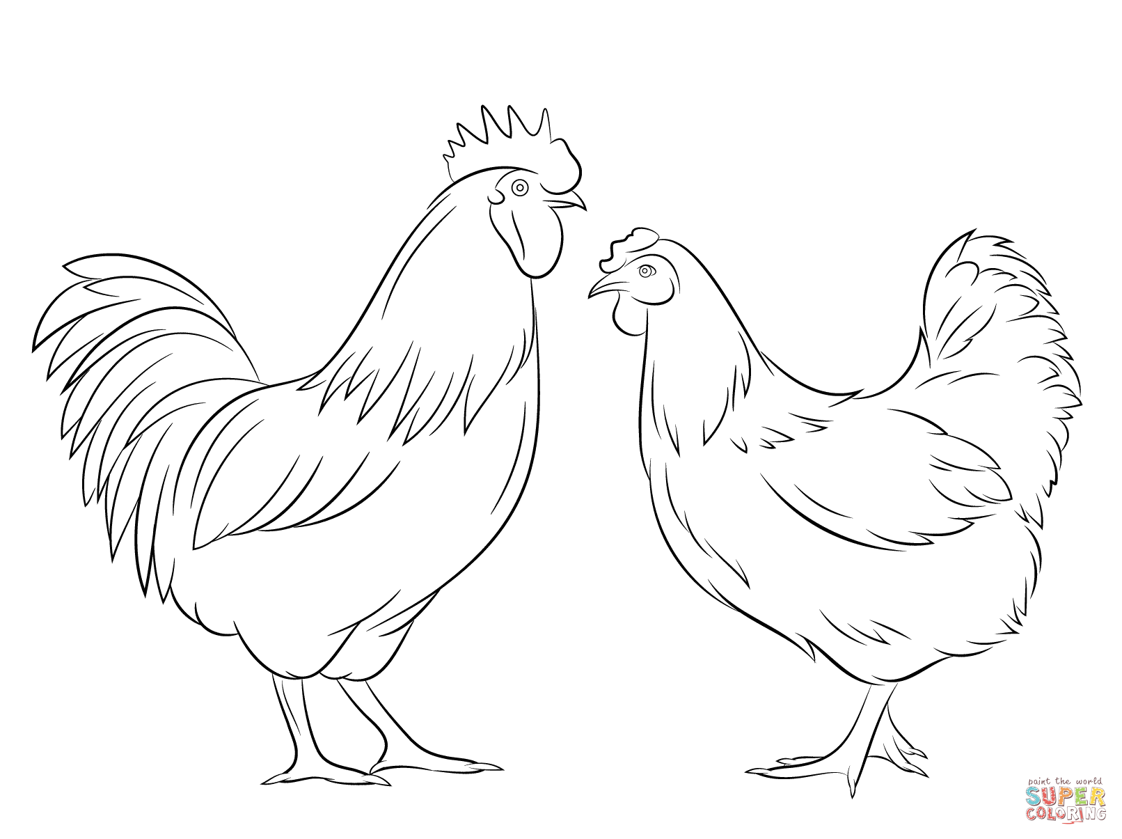 1612x1205 Rooster Coloring Page And Hen Free Printable Pages Ribsvigyapan