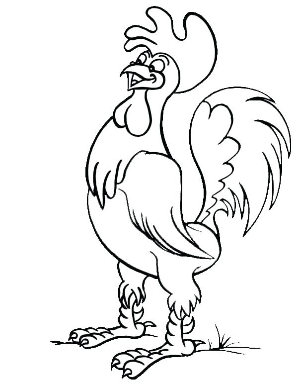 600x776 Free Printable Rooster Coloring Pages Page Brilliant Cartoon