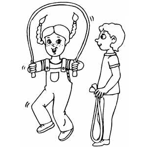 300x300 Kids Jumping Rope Coloring Page