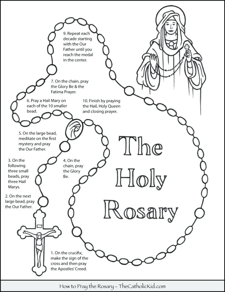 730x945 Mary Coloring Page How To Pray The Rosary Coloring Page Mary
