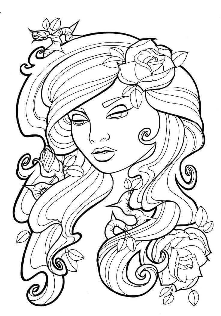 736x1050 Top Rose Coloring Pages That Are Beyond Beautiful