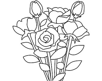 340x270 Roses Coloring Page Etsy