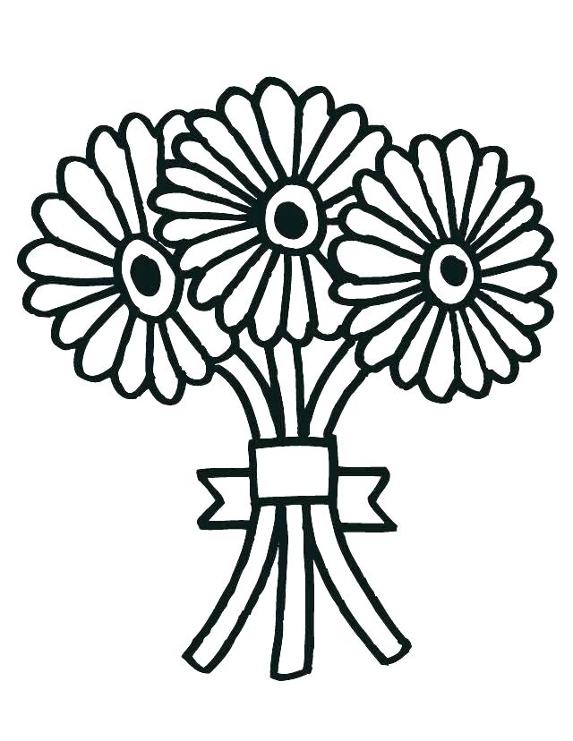 640x828 Free Printable Flower Bouquet Coloring Pages