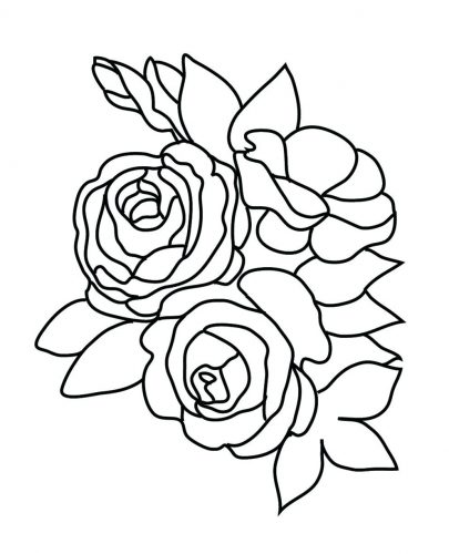 405x500 Coloring Pages Rose Coloring Page Bud Flower Pages For Kids