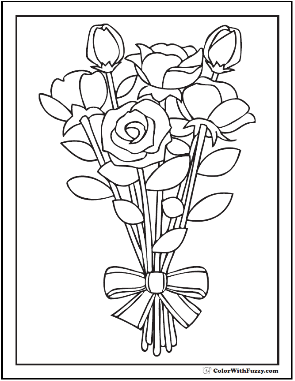 590x762 Rose Coloring Pages Customize Pdf Printables