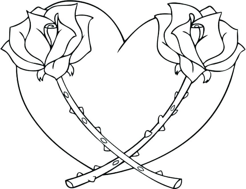 863x662 Roses Coloring Pages Coloring Page Of A Rose Hearts And Flowers
