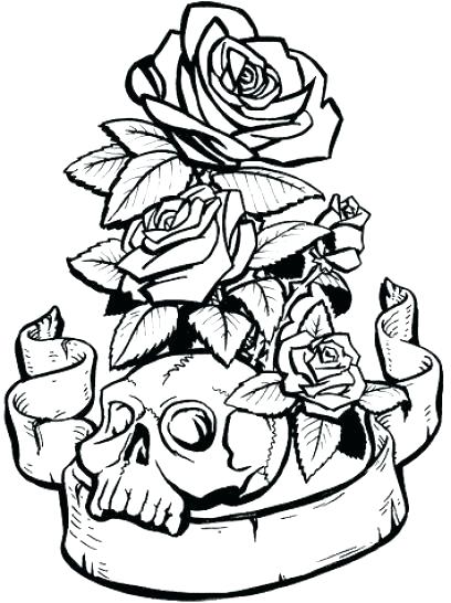 408x546 Coloring Page Of A Rose Rose Coloring Sheets Skull And Roses