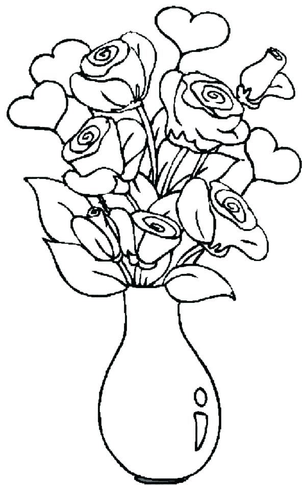 600x951 Roses And Hearts Coloring Pages Coloring Pages Of Hearts Roses