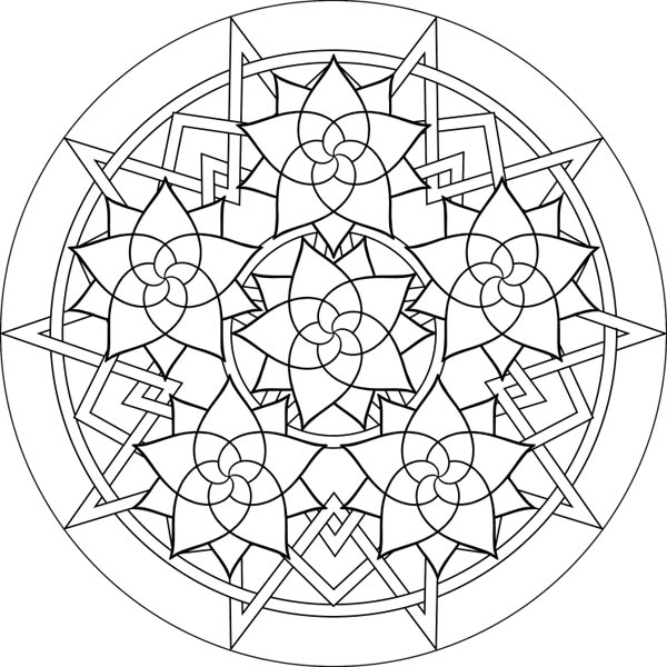 Rose Mandala Coloring Pages at GetDrawings | Free download