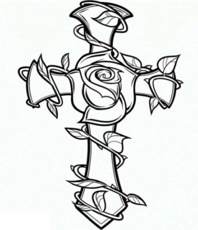 290x336 Rose Cross Coloring Page Coloring Book
