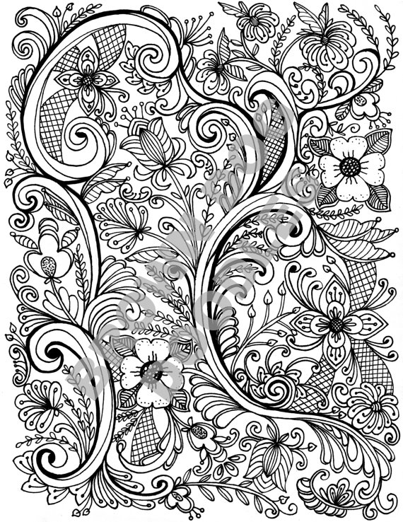 570x738 Rosemaling Coloring Page