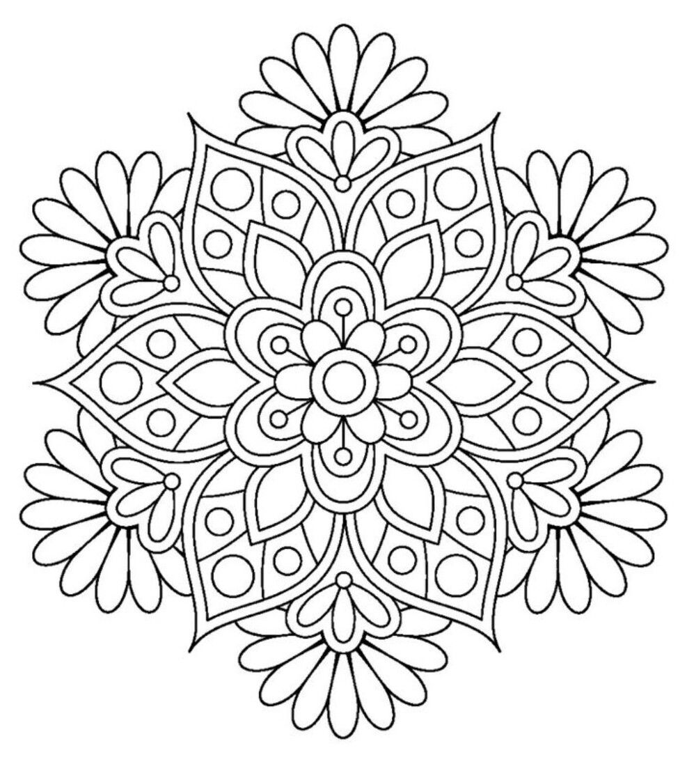 987x1097 Flower Coloring Pages Flower, Mandala And Adult