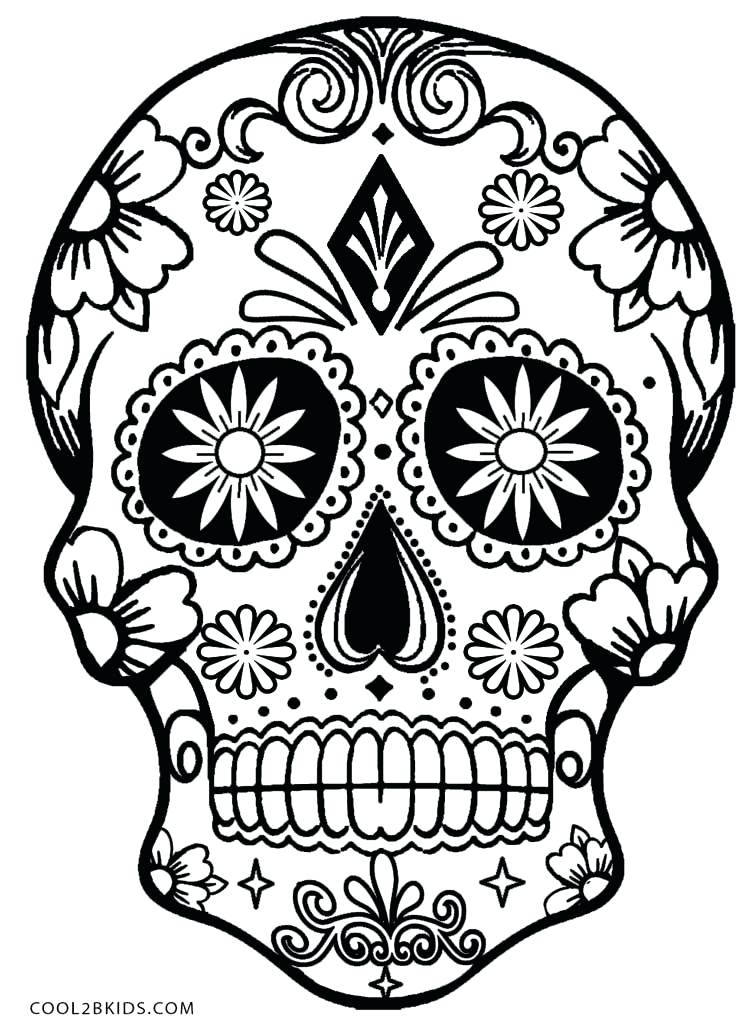 750x1033 Coloring Pages Of Skulls Printable Skulls Coloring Pages For Kids