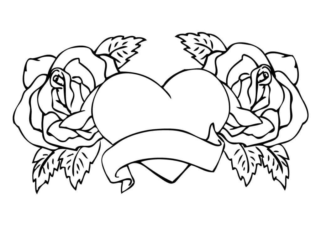 1024x744 Coloring Pages Hearts And Roses Coloring Pages Hearts And Roses