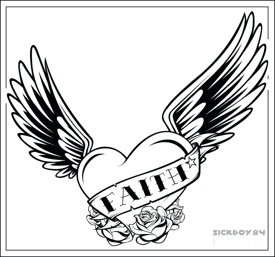 900x841 Coloring Pages Of Hearts With Wings And Roses Color Bros Coloring